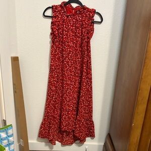 Who What Wear Red Floral Maxi Dress